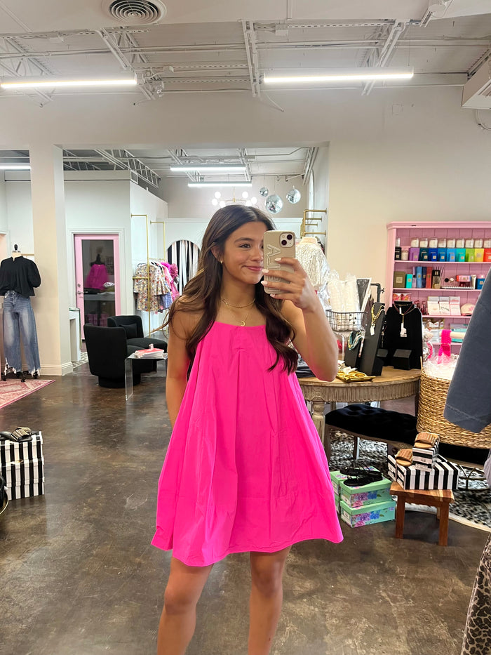 polly hot pink trapeze dress|| FINAL SALE
