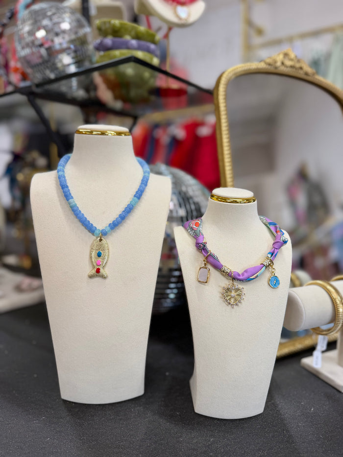 laguna fish gemstone necklace