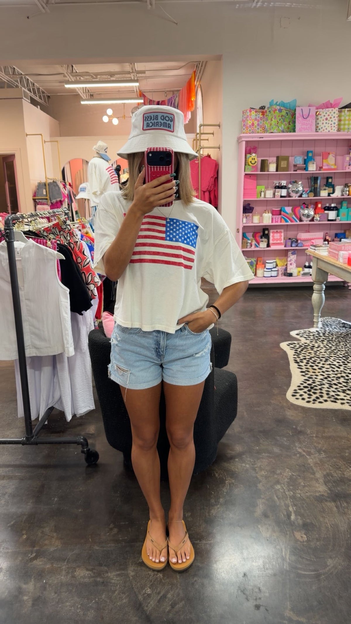 american flag cropped tee