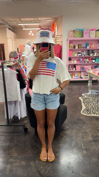 american flag cropped tee
