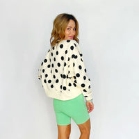 polka dot crop sweatshirt