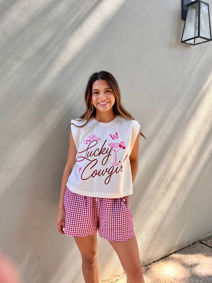 lucky cowgirl muscle tank || FINAL SALE
