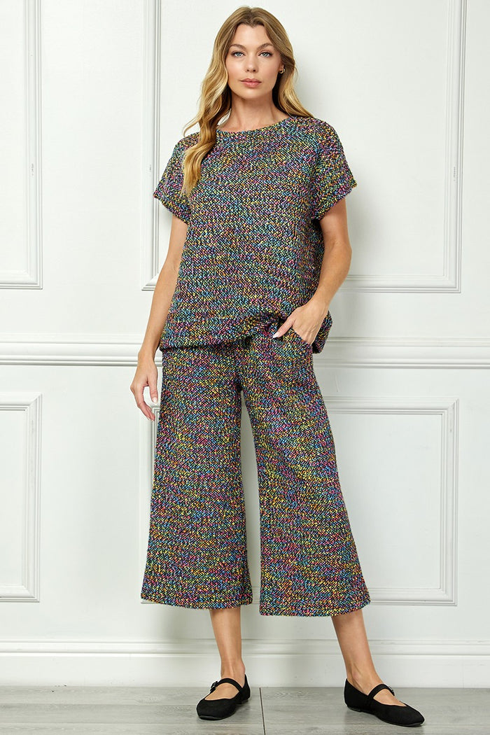 boucle melange cropped pants