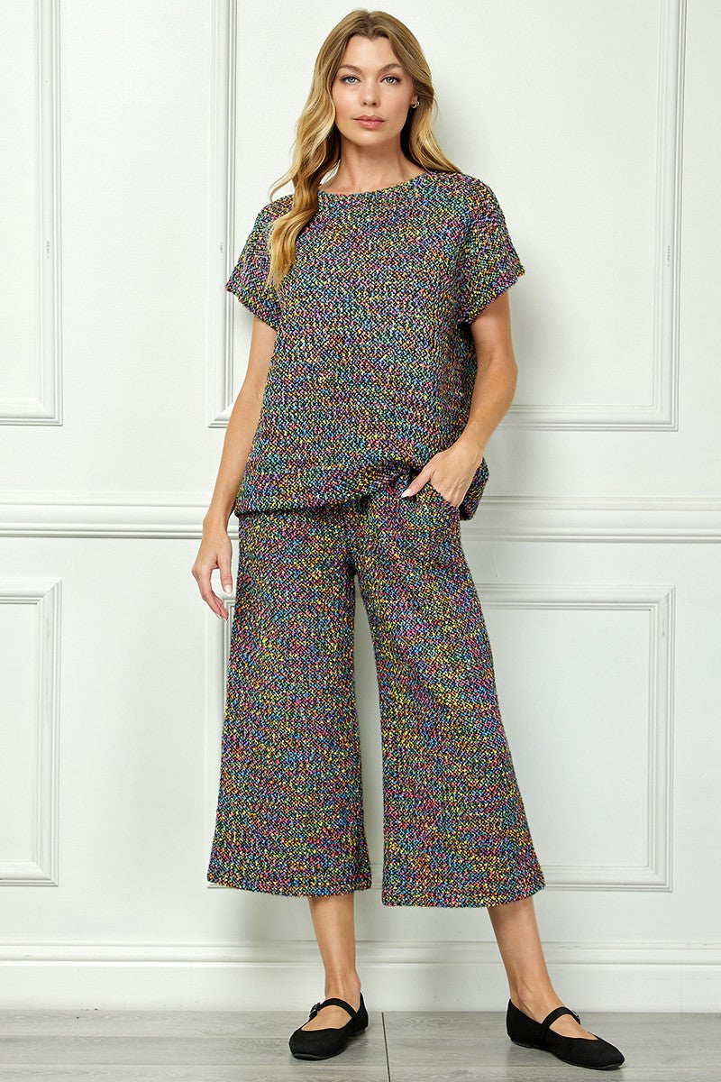boucle melange cropped pants
