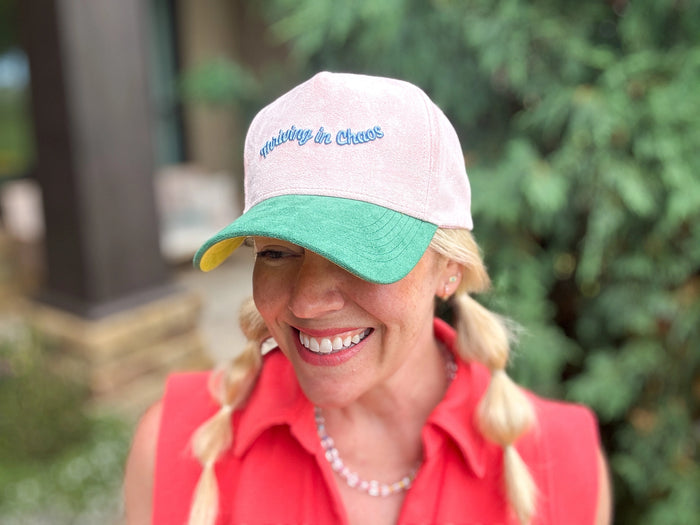 thriving in chaos suede snapback hat