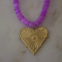 stell heart gemstone necklace