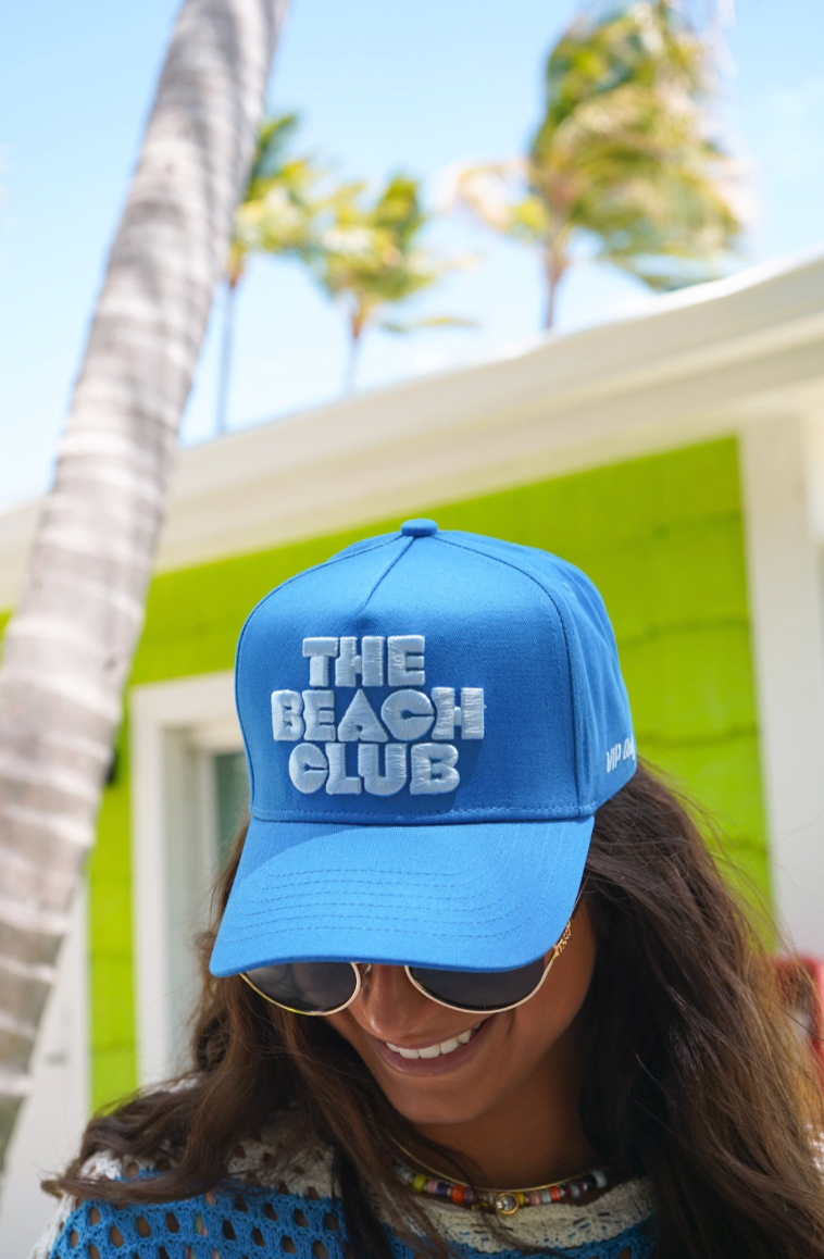 the beach club canvas trucker hat