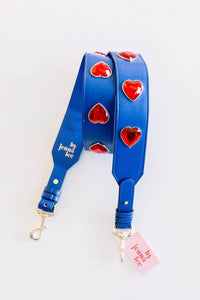 crystal heart gameday purse strap | rhinestone stadium strap