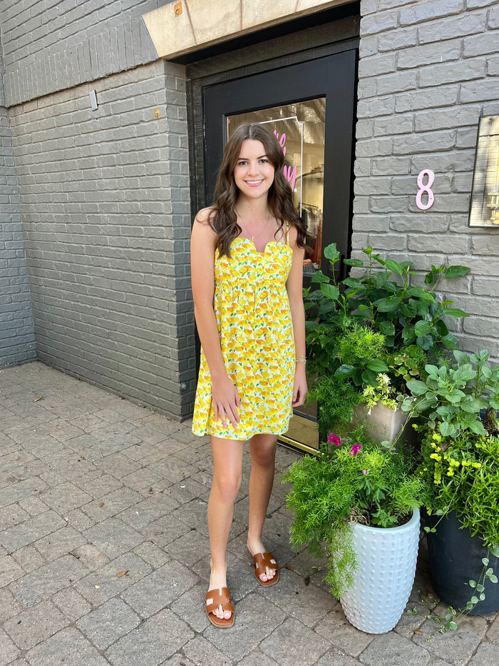 daisy yellow floral mini dress