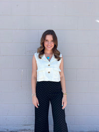 bridget linen cargo vest