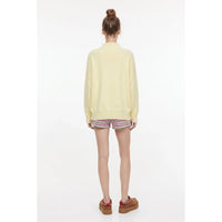 easy does it butter yellow mock neck sweater