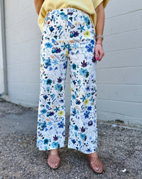 spring blooms printed denim