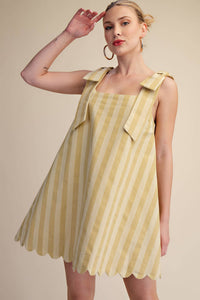 finding my way scallop stripe mini dress