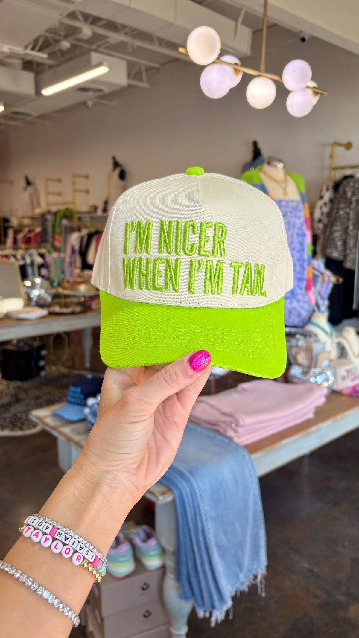 nicer when i'm tan trucker hat