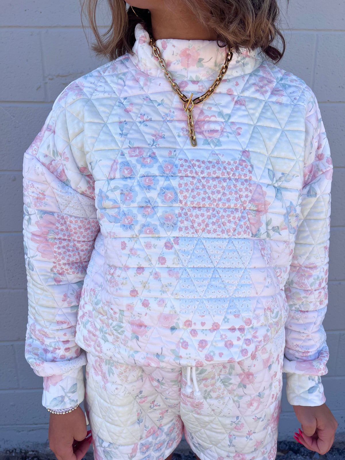 quincy textured mockneck sweatshirt