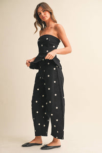 dot to dot polka dot peplum + barrel set