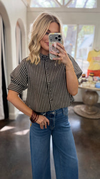 thankfully so striped top