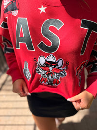 texas tech patched up cropped longsleeve