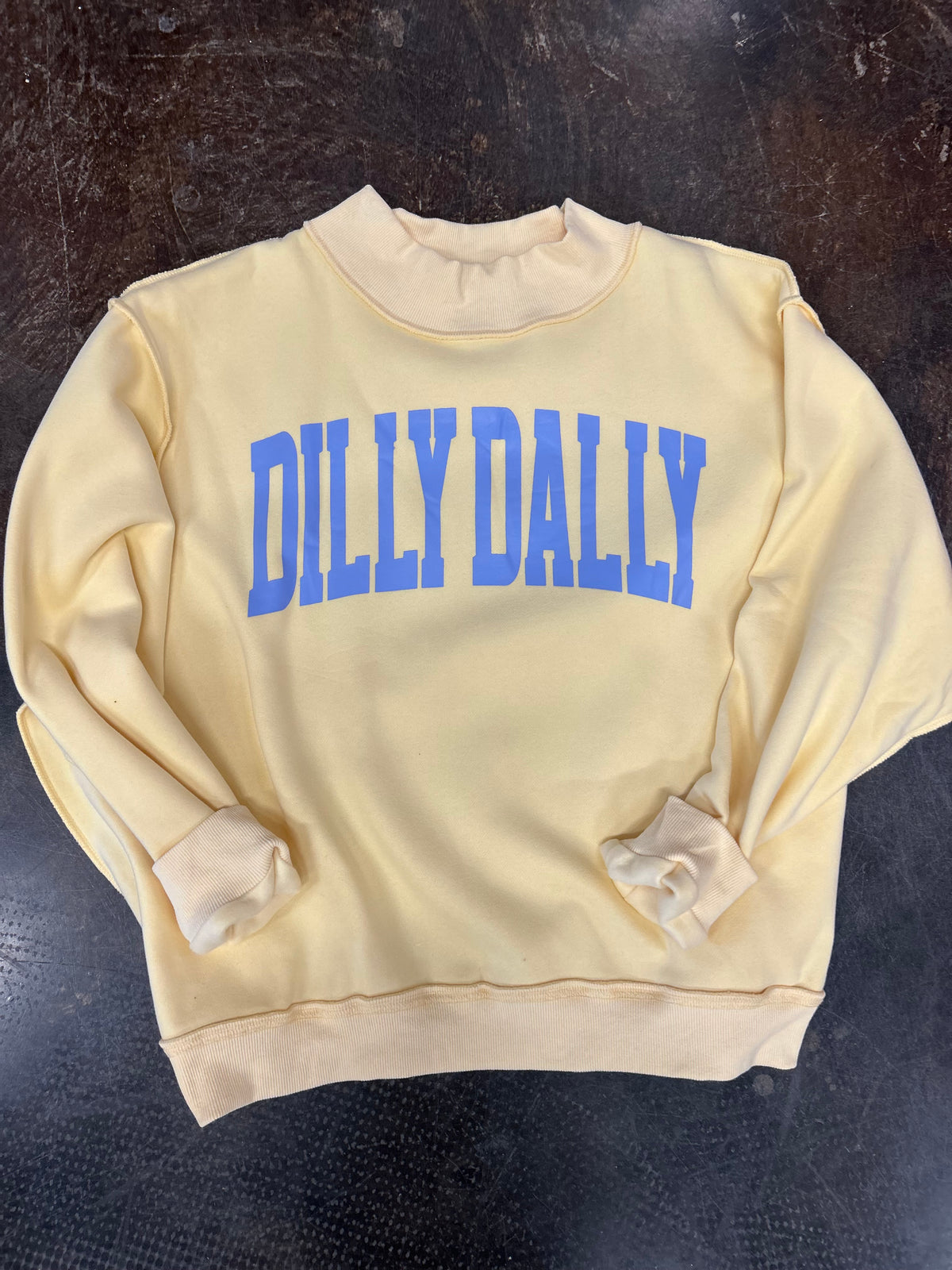 dilly dally mockneck sweatshirt