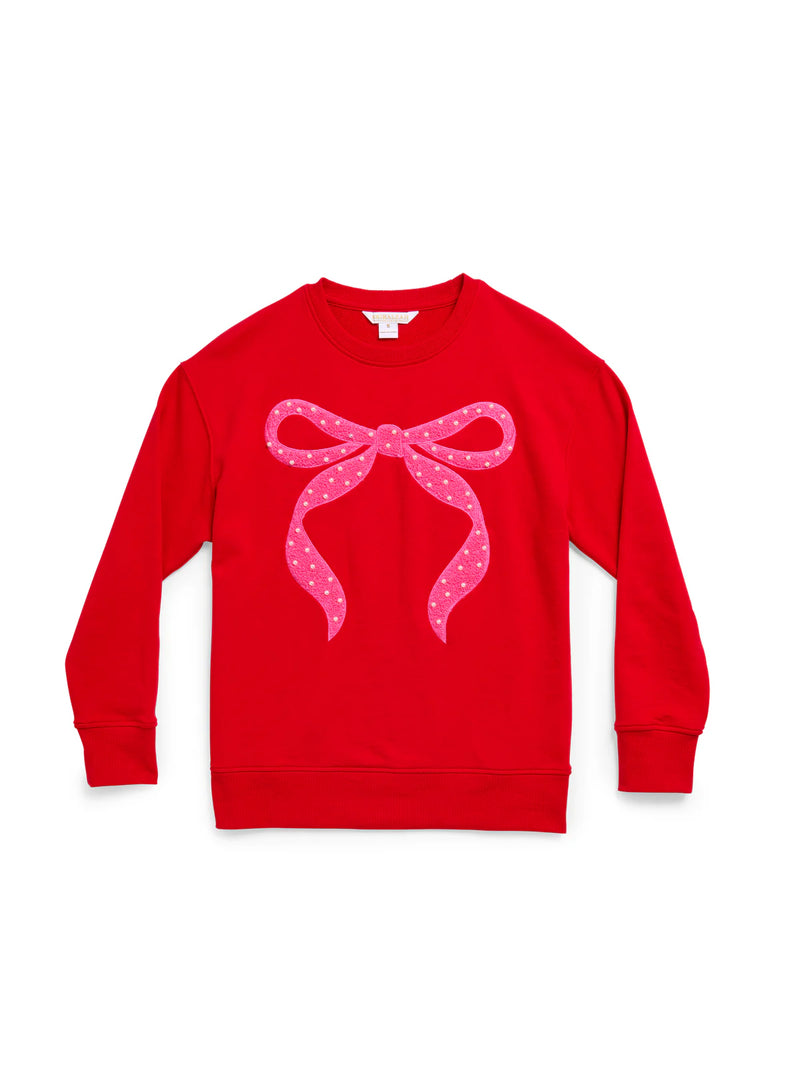 pearl bow classic crewneck sweatshirt