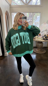 but God reversible mock neck sweatshirt