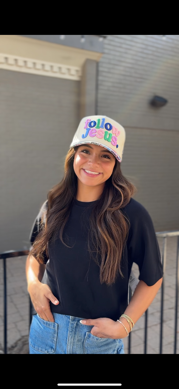 follow Jesus trucker hat