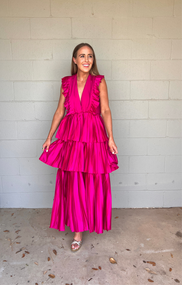 lucy tiered dress | magenta || FINAL SALE