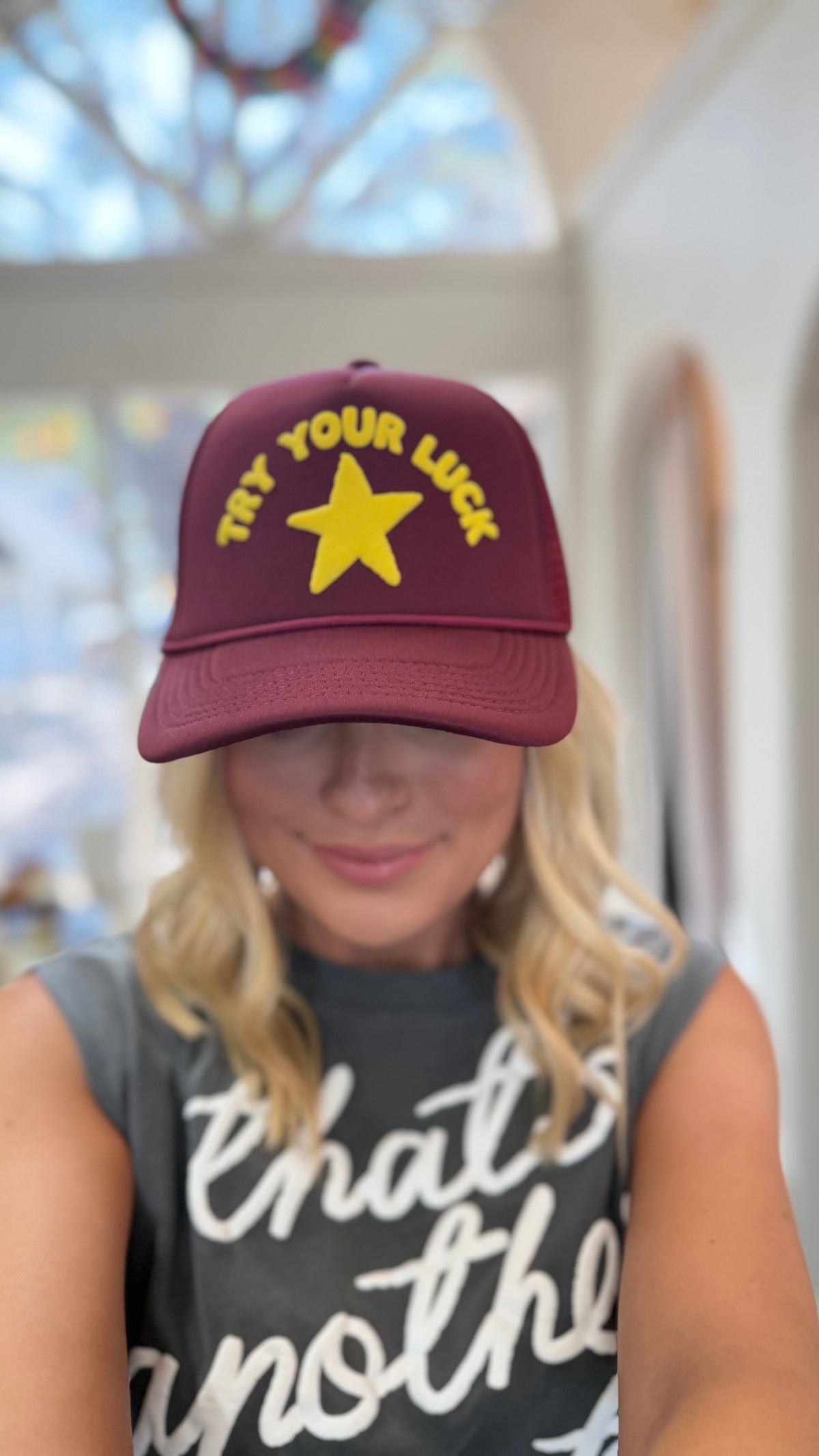 try your luck foam trucker hat