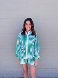 marlow striped button-up top