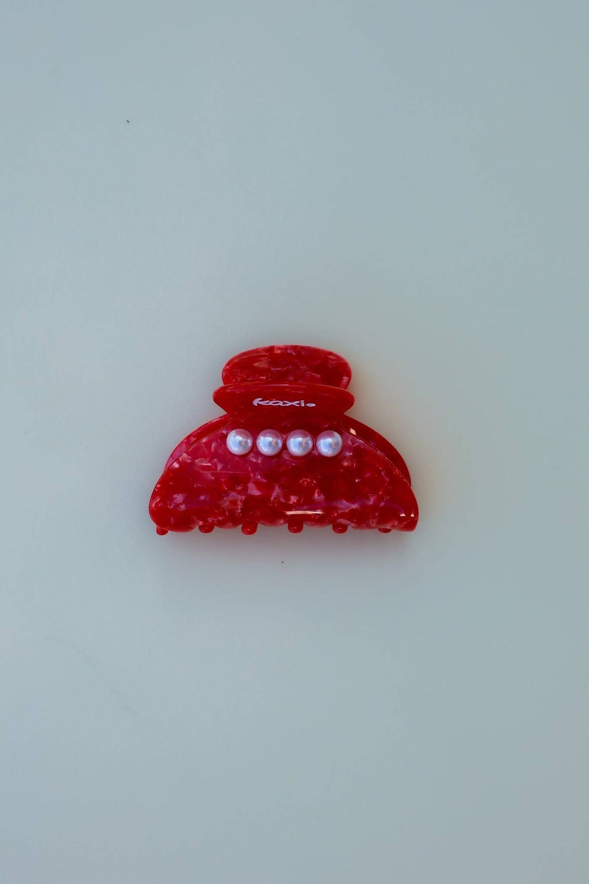 red tortoise pearl claw clip