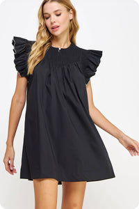 collier contrast edge flutter dress
