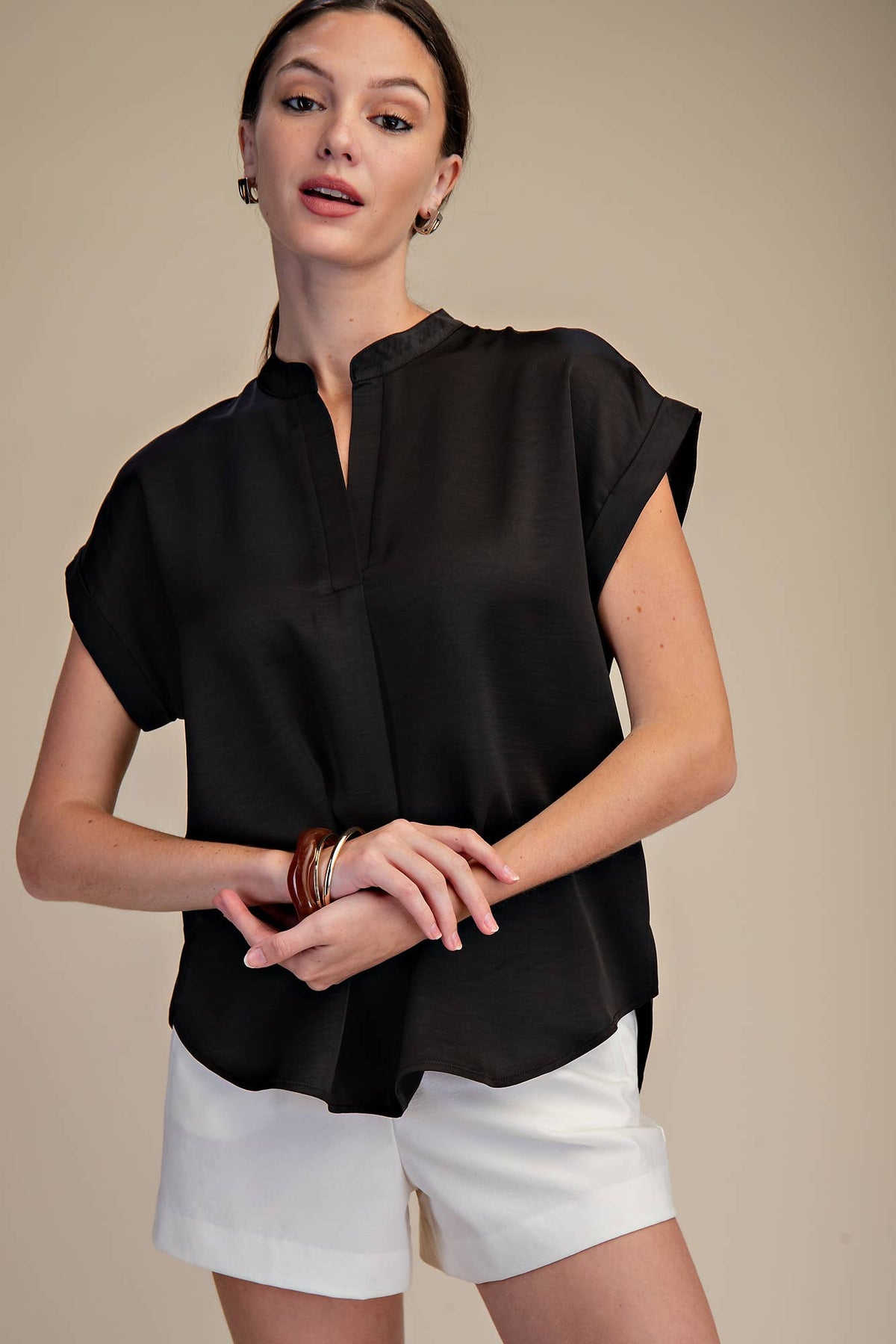 arden silky short-sleeve top
