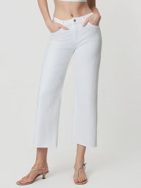olivia high-rise crop white denim