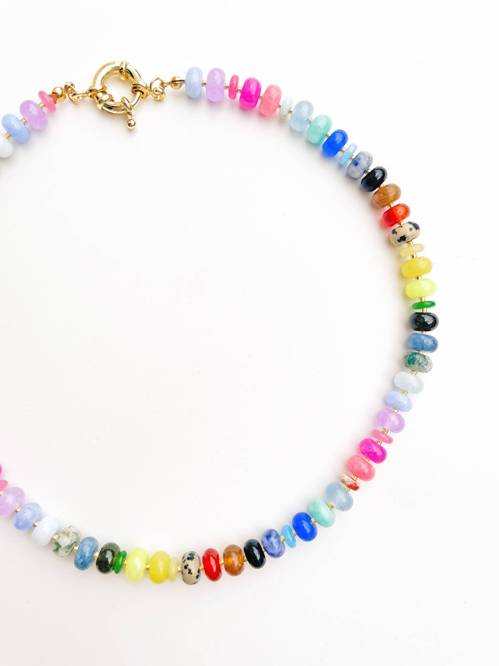 color theory rainbow beaded necklace