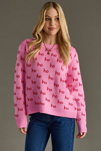 all over ho ho ho knit sweater