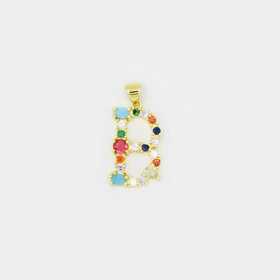 removable multi-gem initial charm