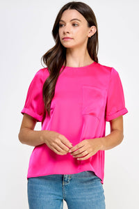 easy does it satin pocket tee