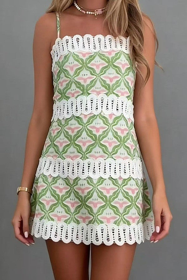 garden girly mini dress