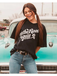 willie nelson on the road again graphic tee