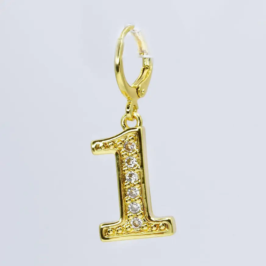 removable gold number charms