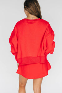 wreck em label boxy crewneck sweatshirt