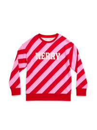 merry stripe classic crewneck sweatshirt