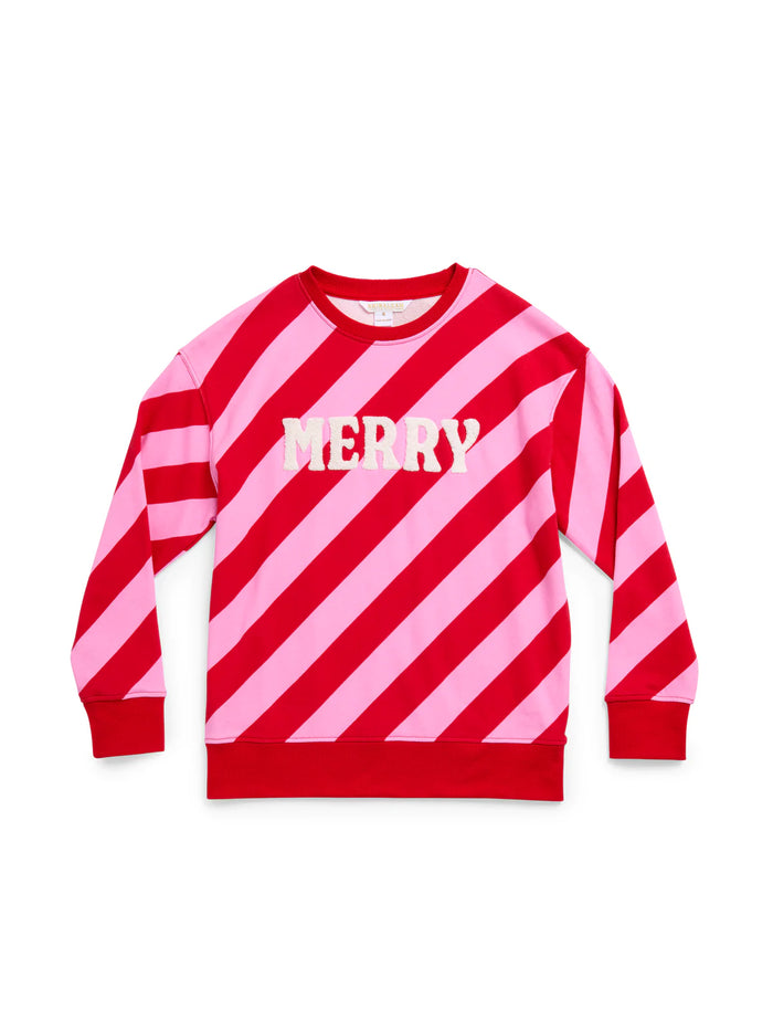 merry stripe classic crewneck sweatshirt