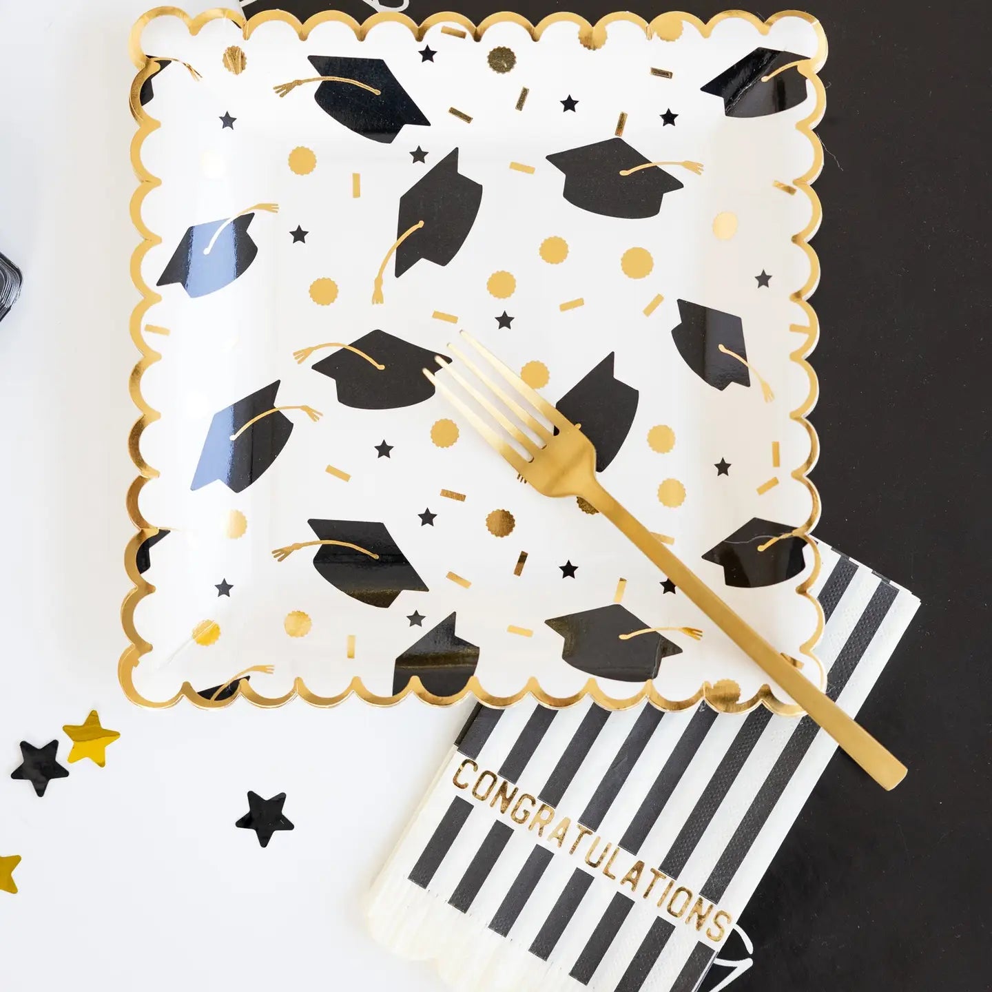 Striped Congrats Paper Napkins - Thumbnail 3