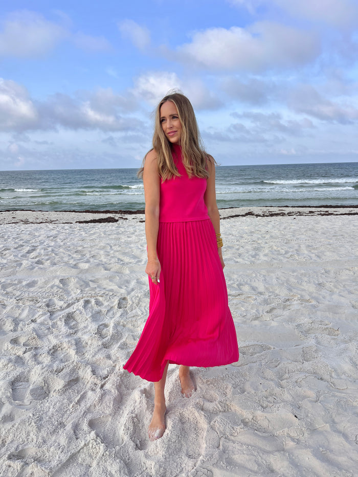 girls just wanna pleated contrast dress