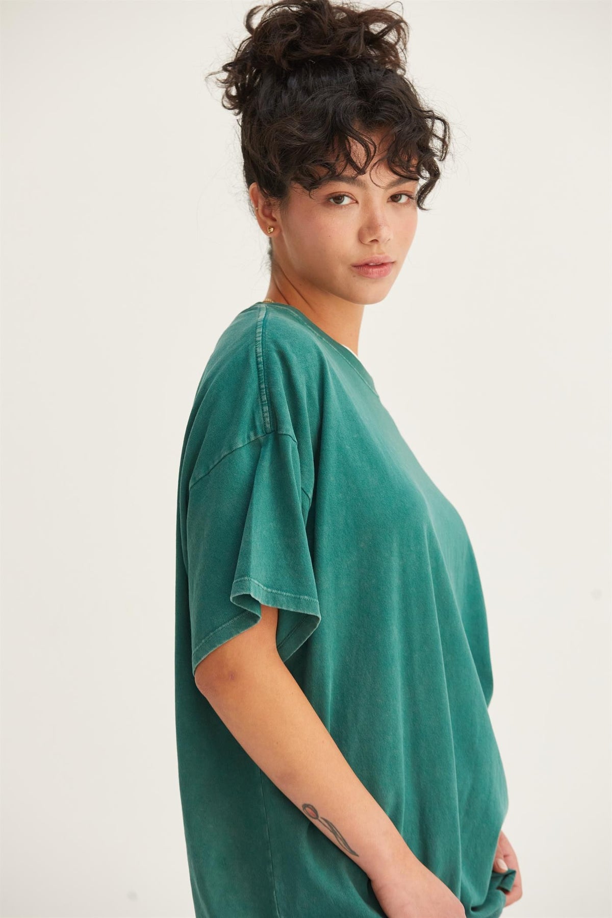 laid back oversized tee | dark green