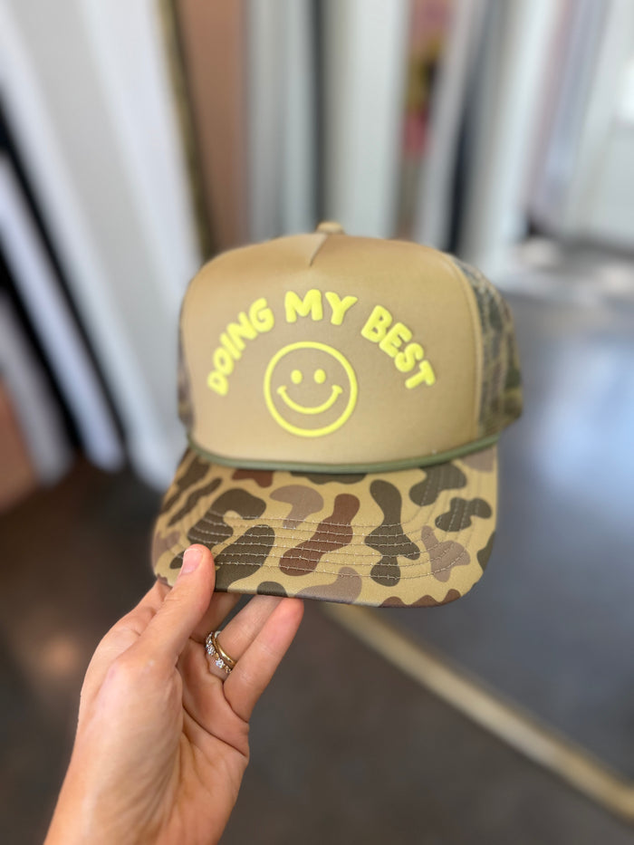 doing my best camo foam trucker hat