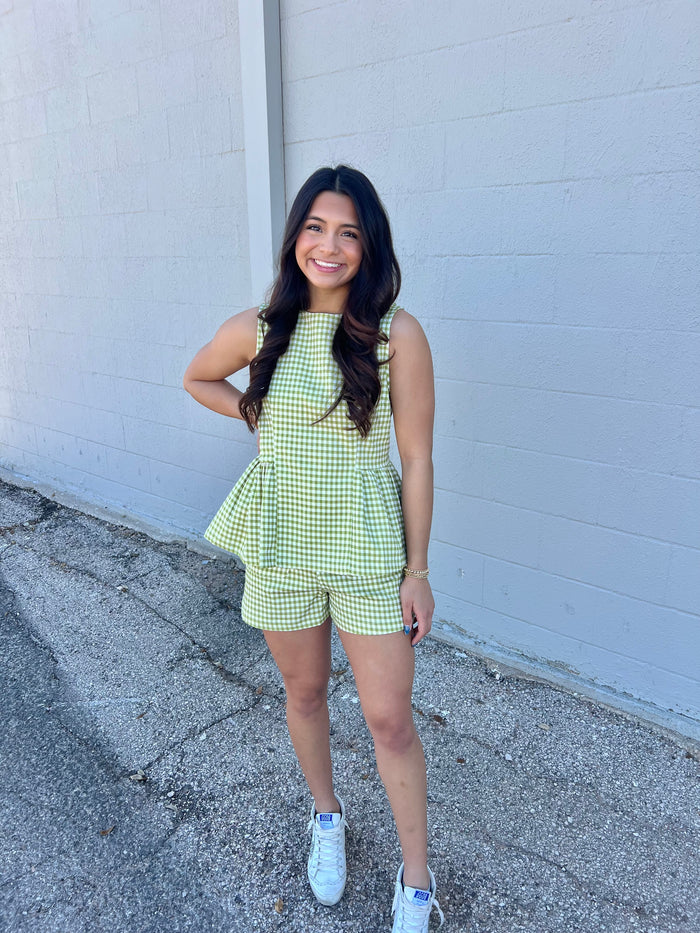 check on it gingham shorts