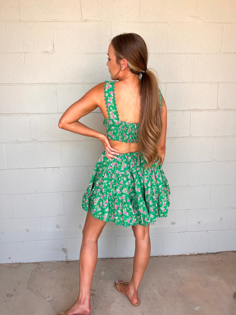 ditzy floral cutout mini dress