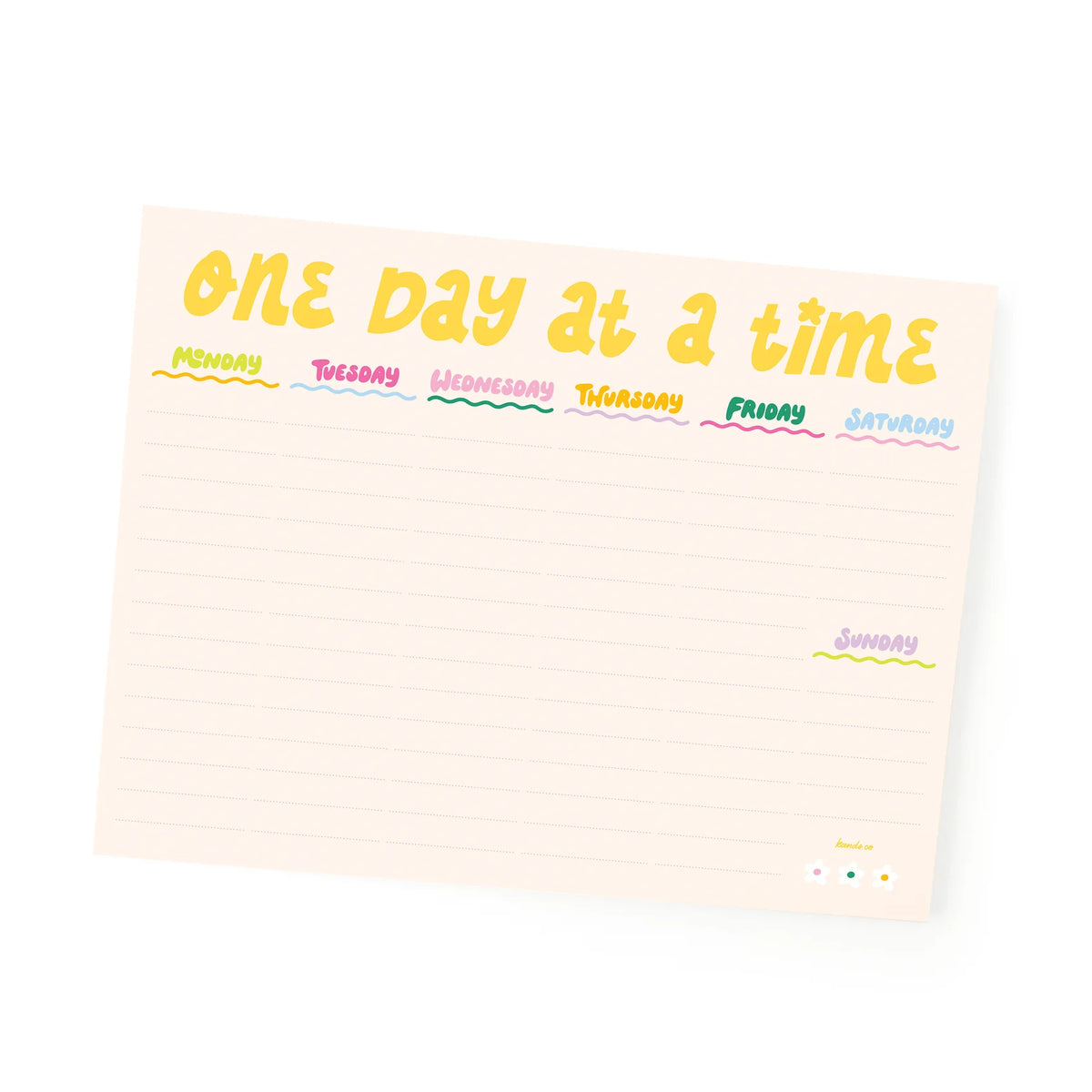 one day at a time weekly notepad